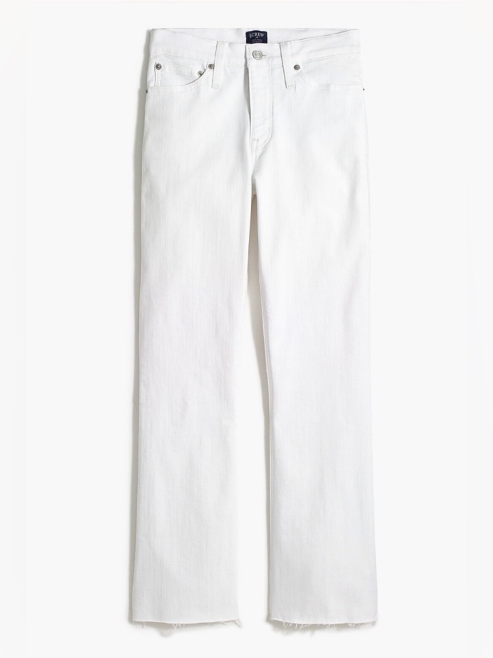 J. Crew Mid-Rise Flare Crop Jeans in White Size 30 Style AW391
